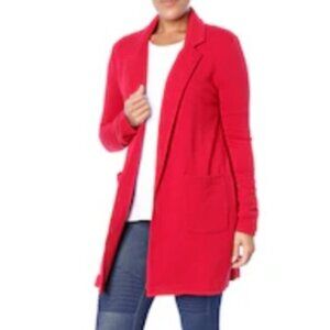 New Terrera Red Relaxed Fit Sweater Blazer Women’s Size Large bin 4J